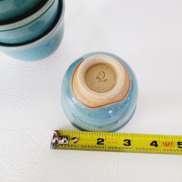 Vintage Handmade Sake Cup Japanese Ceramic Tea Cup Set of Five - Picture 13 of 14